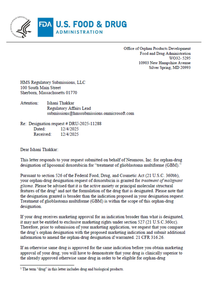 FDA Orphan Drug Designation